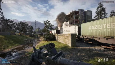 WARDOGS soldier facing a destructible battlefield