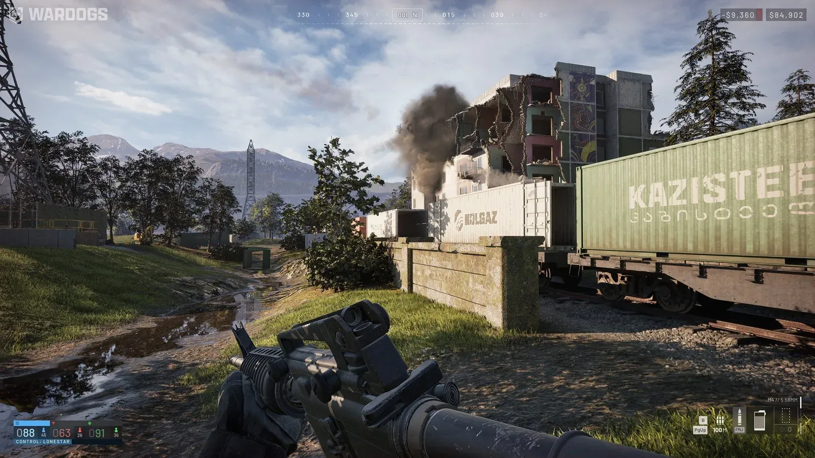 WARDOGS soldier facing a destructible industrial battlefield