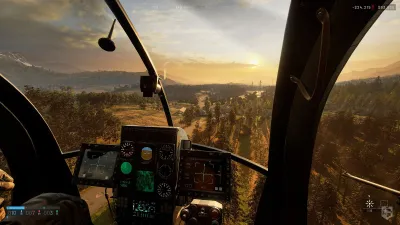 WARDOGS helicopter cockpit with the persistent cash HUD visible