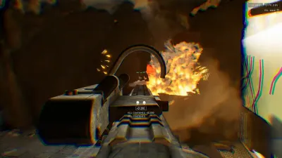 WARDOGS player laying down suppressing fire in an indoor firefight