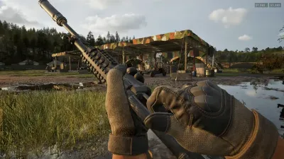 WARDOGS player pushing forward with a rifle in the rain