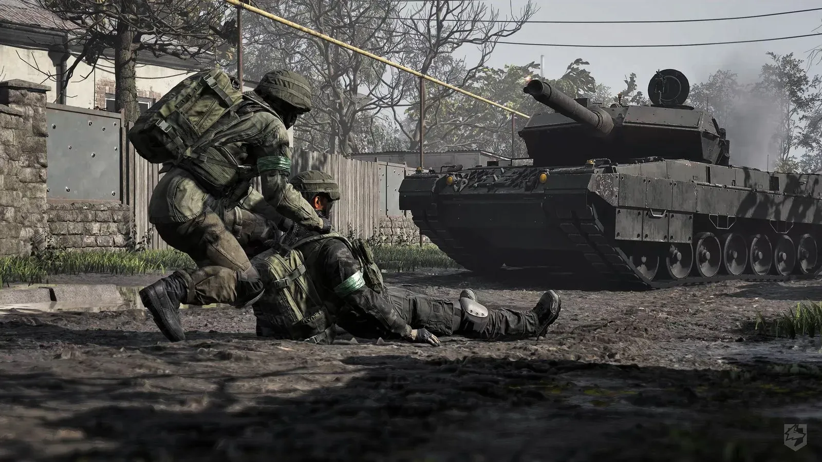 WARDOGS squad reviving a teammate beside a tank